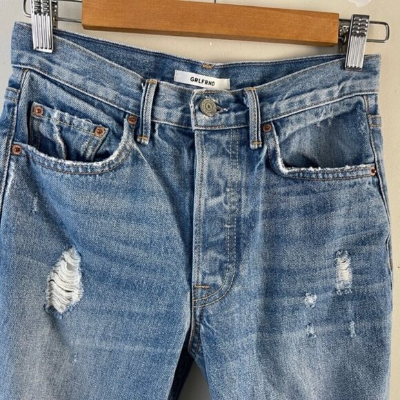 grlfrnd karolina jeans distressed in last dance size 25 medium wash cotton - Picture 4 of 13
